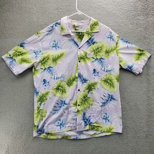 Aloha Republic Hawaiian Shirt Mens Size XXL Floral Purple Made In Hawaii